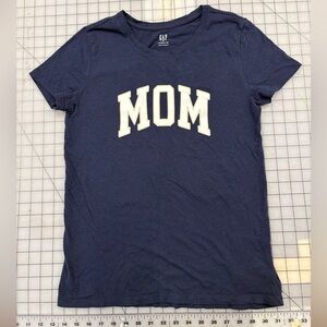 GAP Women Navy Tee with 'MOM' Print
